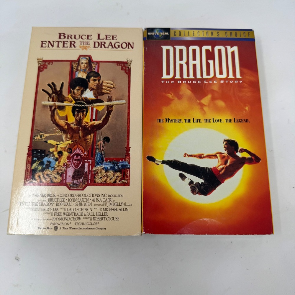 Bruce Lee VHS Lot Enter the Dragon & Dragon The Bruce Lee Story Martial Arts